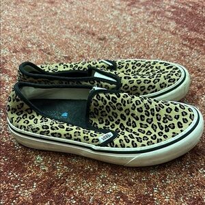 Vans Leopard Print Slip-On Sneakers